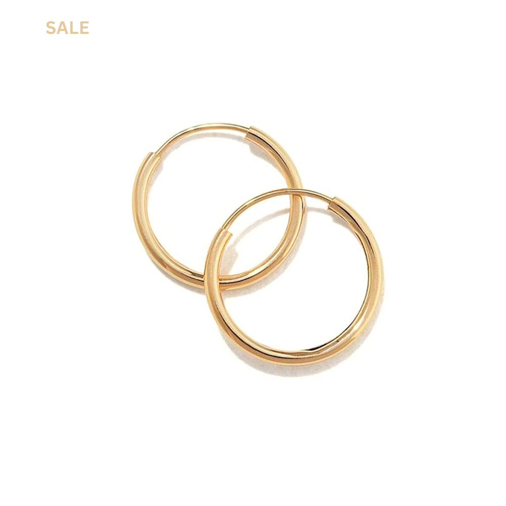 Minimallist 925 Sterling Silver Needle 18K Gold Earrings 14mm