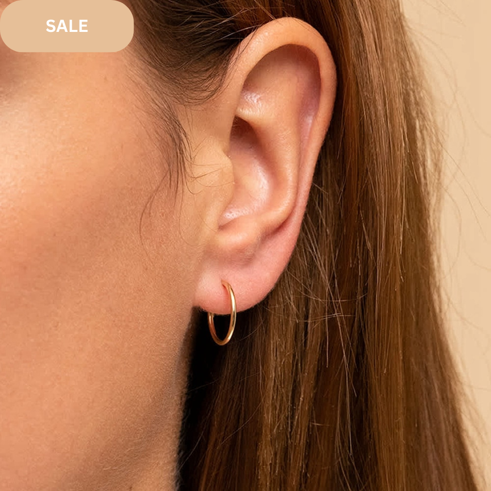 Minimallist 925 Sterling Silver Needle 18K Gold Earrings 14mm