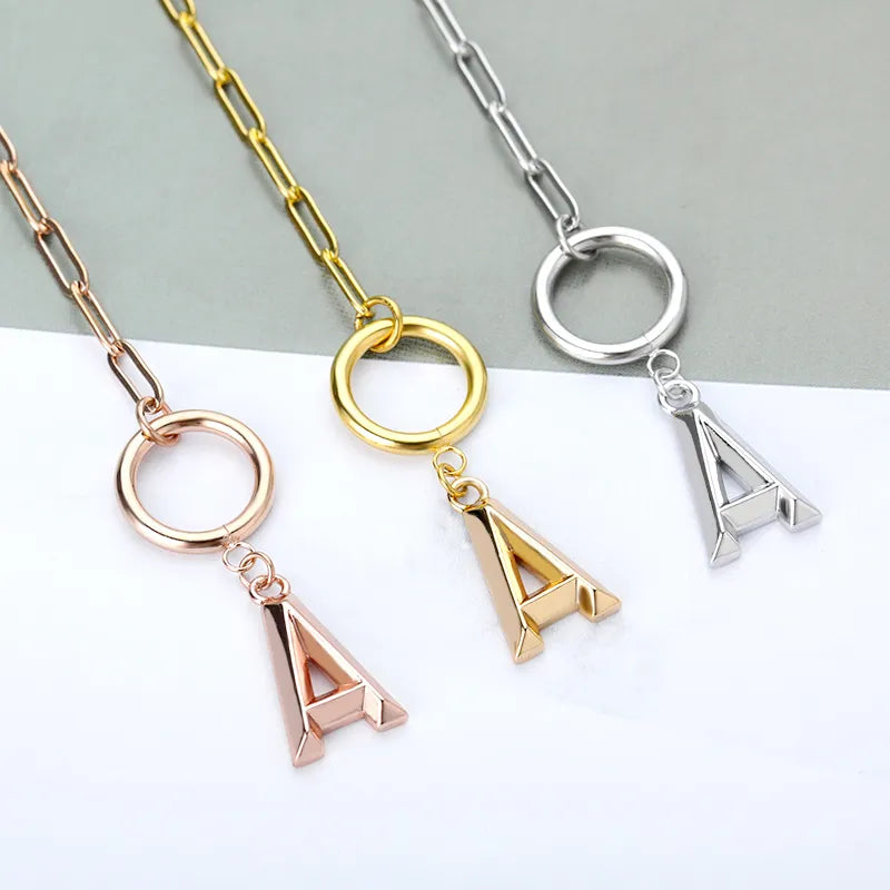 Toggle Clasp Letter Initial Necklace