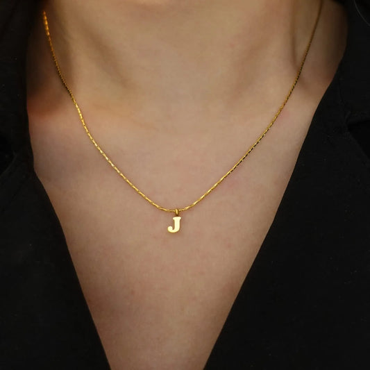 Initial Letter Stainless Steel Gold Plated Necklace