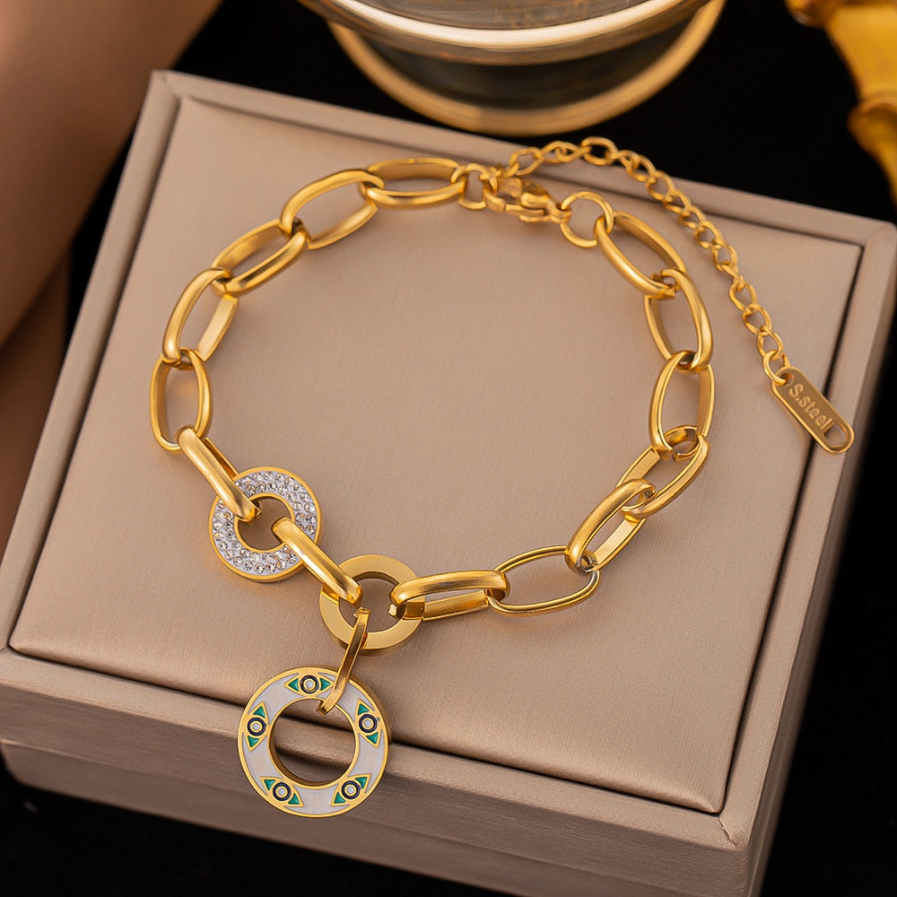 Gold Plated Stainless Steel Annularity Bracelet