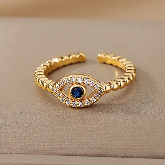 Evil Eye Blue Zircon Ring