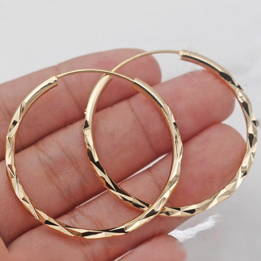 Classic Simple Hoop Gold Plated Earrings